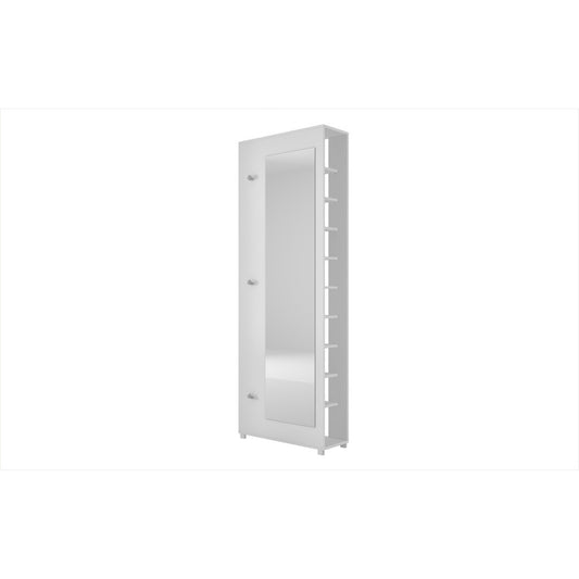Valencia 1.0- 10- Shelf with 3 Hooks and Mirror Shoe Closet - living-essentials