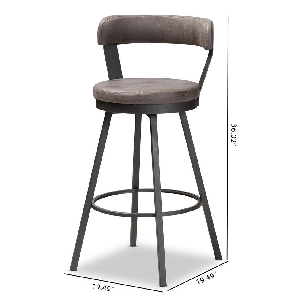 Grey leather bar stools counter online height