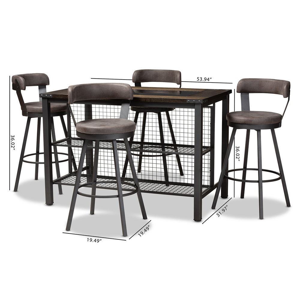 Ariel Antique 5-Piece Pub Set - living-essentials