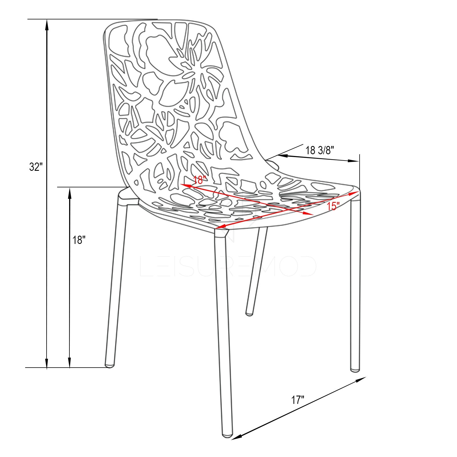 Desire Black Aluminum Side Chair - living-essentials