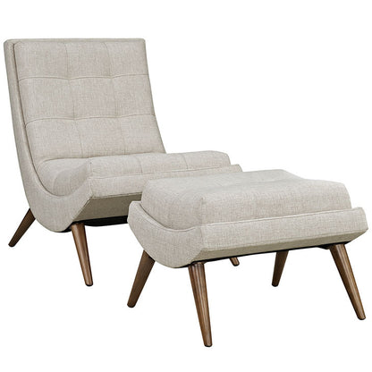 Tundra Fabric Lounge Chair & Ottoman - living-essentials