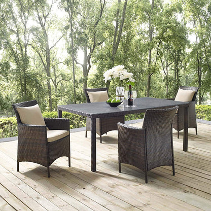 Cadence 5 Piece Outdoor Patio Wicker Rattan Set - -living essentials-
