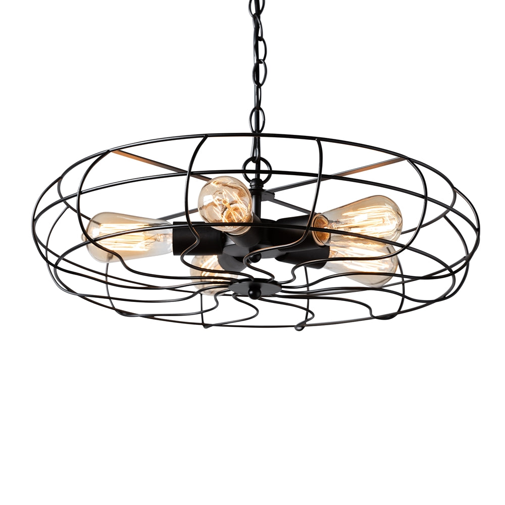 Jasmine Vintage 5-Light Cage Fan Pendant Light - living-essentials