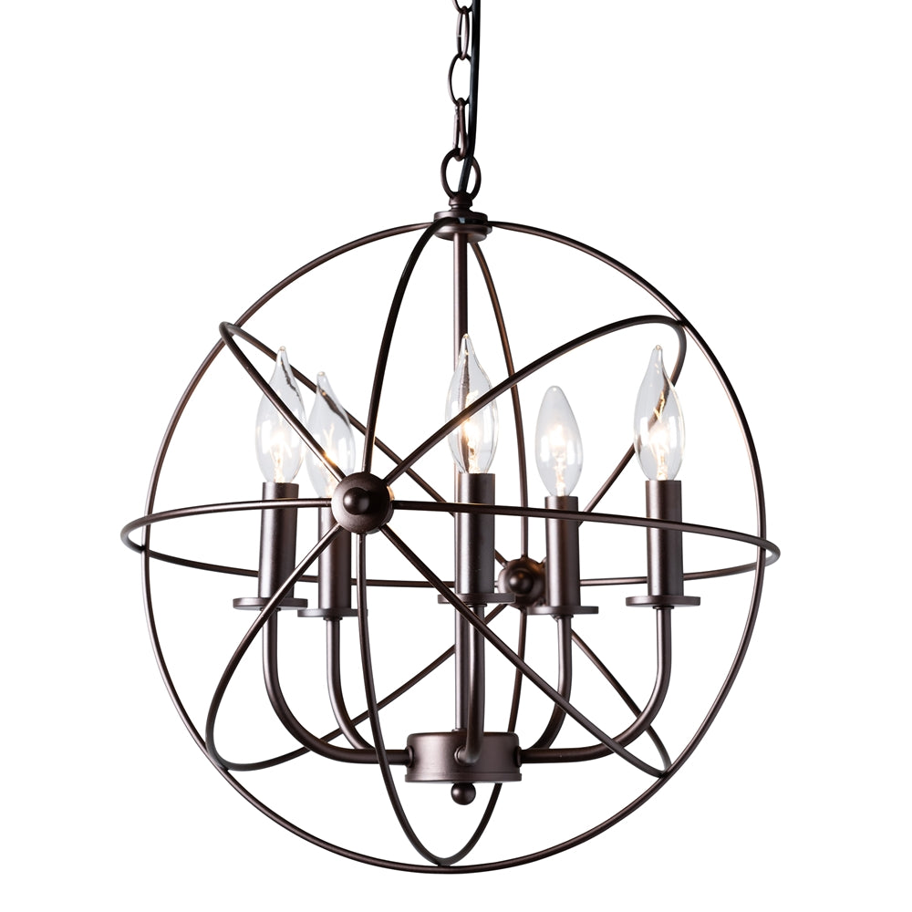 Nia Vintage 5-Light Orb Cage Chandelier - living-essentials