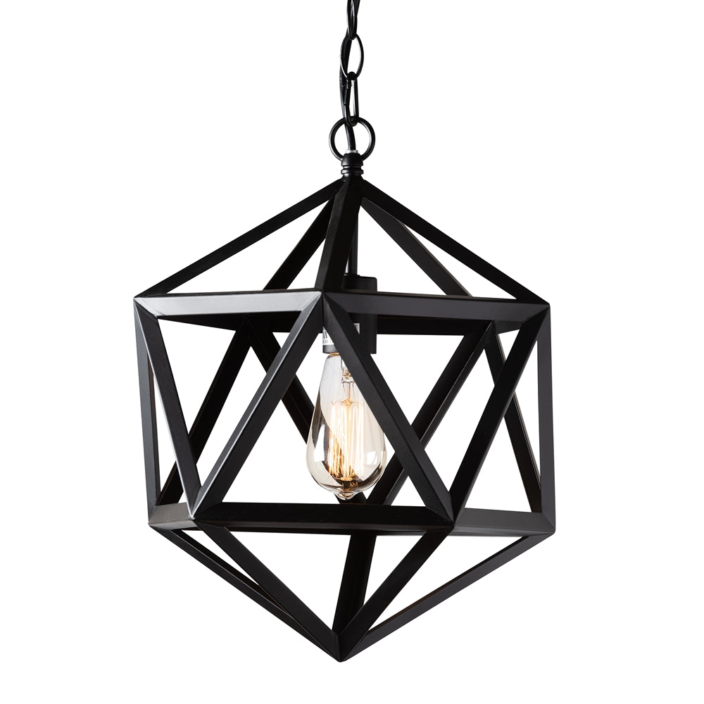 Gwen Black Metal Geometric Pendant Light - living-essentials