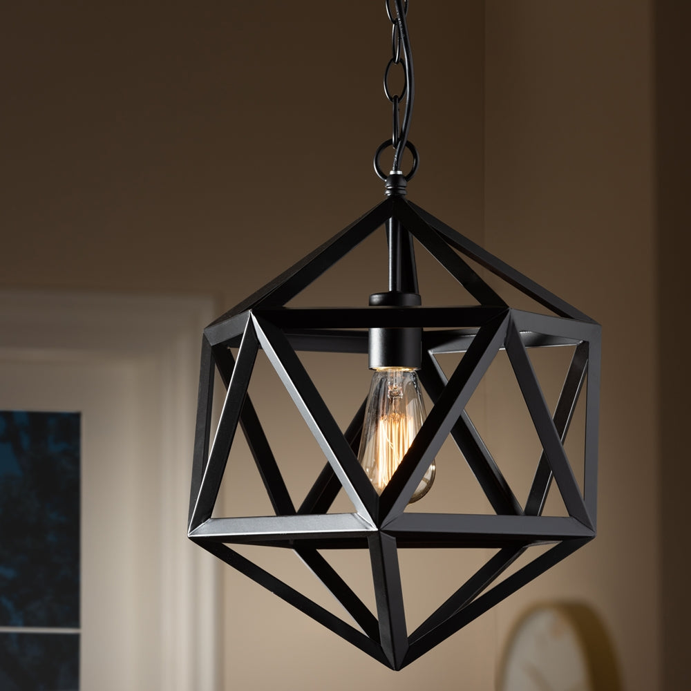 Gwen Black Metal Geometric Pendant Light - living-essentials