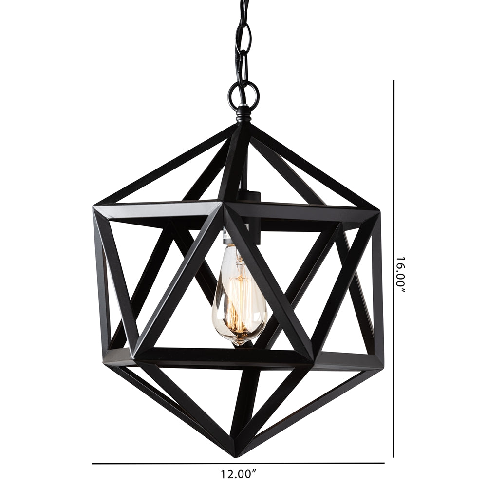 Gwen Black Metal Geometric Pendant Light - living-essentials