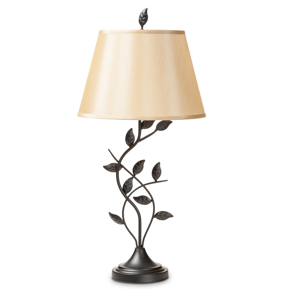 Cali Transitional Black Metal Leaf Table Lamp - living-essentials