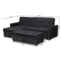 Alexis Modern Dark Grey Fabric Left Facing Storage Sectional Sleeper Sofa With Ottoman - living-essentials