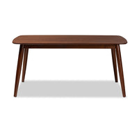 Edna Mid-Century Modern Walnut Finished Wood Dining Table