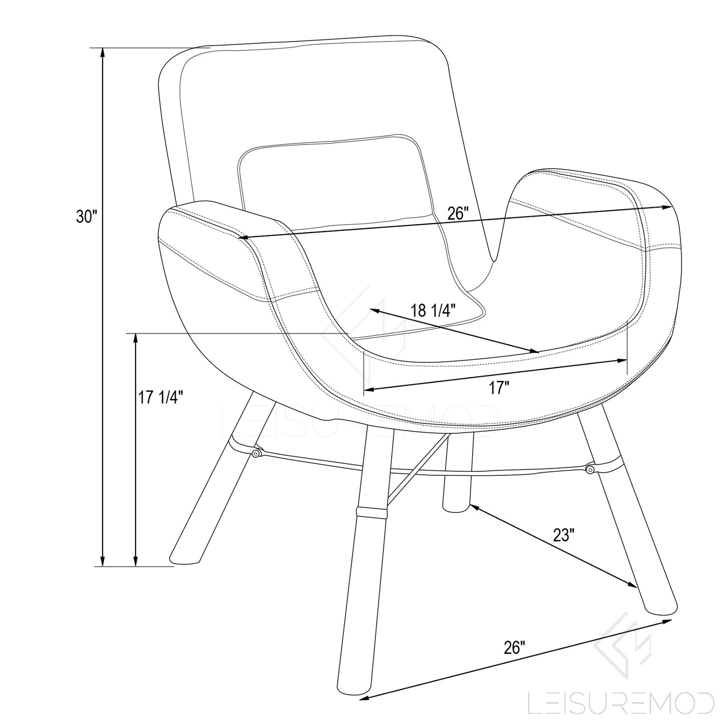 Milton Color Block Accent Chair - living-essentials