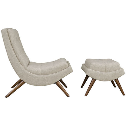Tundra Fabric Lounge Chair & Ottoman - living-essentials