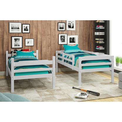 Hayden Solid Pine Wood Twin Size Bunk Bed - living-essentials