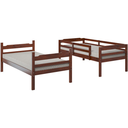 Hayden Solid Pine Wood Twin Size Bunk Bed - living-essentials