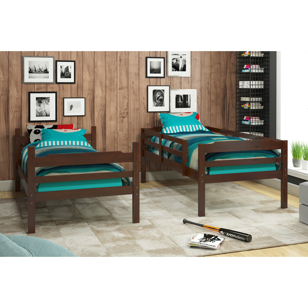 Hayden Solid Pine Wood Twin Size Bunk Bed - living-essentials