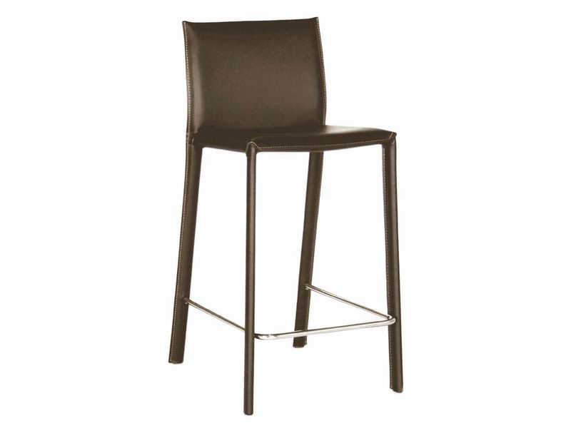 Dixon Brown Leather Bar Stool - living-essentials