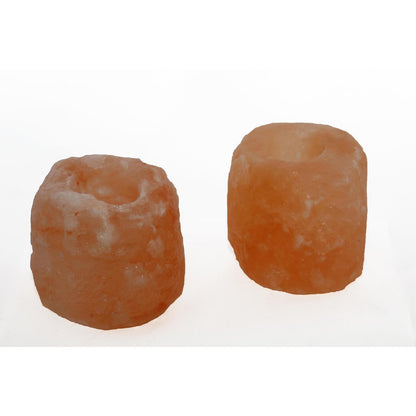 Natural Crystal Himalayan Salt Candle Holder - Set of 2 - living-essentials