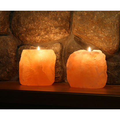 Natural Crystal Himalayan Salt Candle Holder - Set of 2 - living-essentials