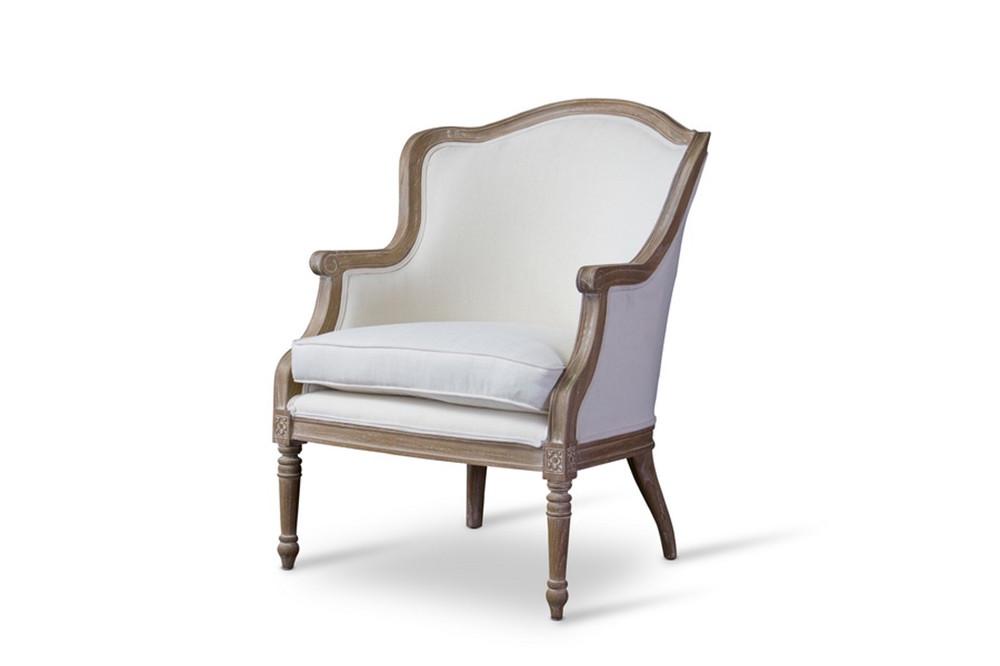 Cael Traditional Oak French Accent Chair - living-essentials