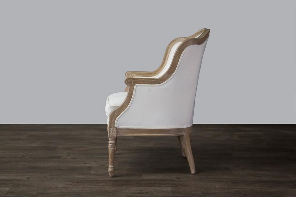 Cael Traditional Oak French Accent Chair - living-essentials