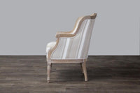 Cael Brown Stripe Traditional French Accent Chair - living-essentials