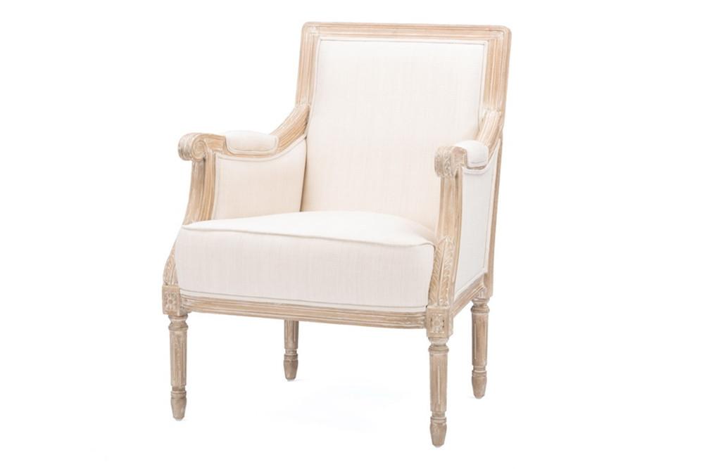 Camie Light Beige Traditional French Accent Chair - living-essentials