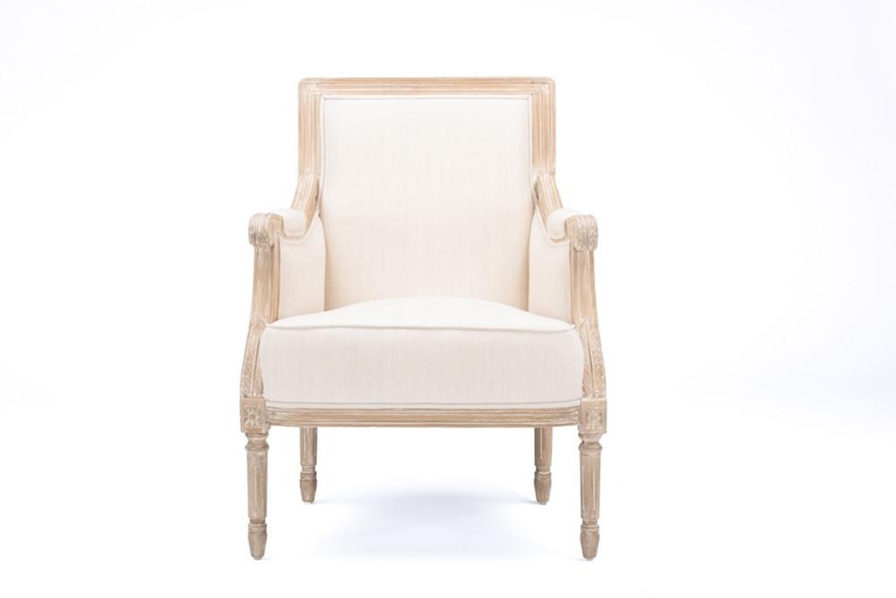 Camie Light Beige Traditional French Accent Chair - living-essentials