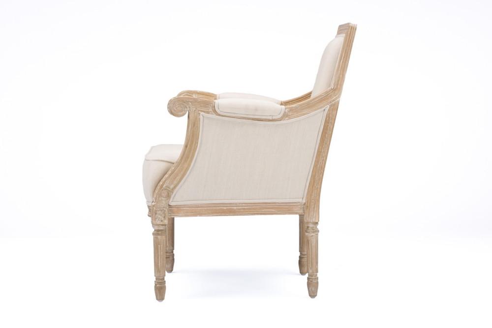 Camie Light Beige Traditional French Accent Chair - living-essentials