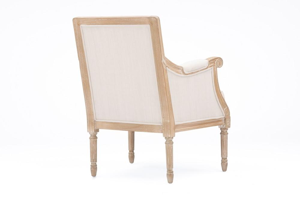 Camie Light Beige Traditional French Accent Chair - living-essentials