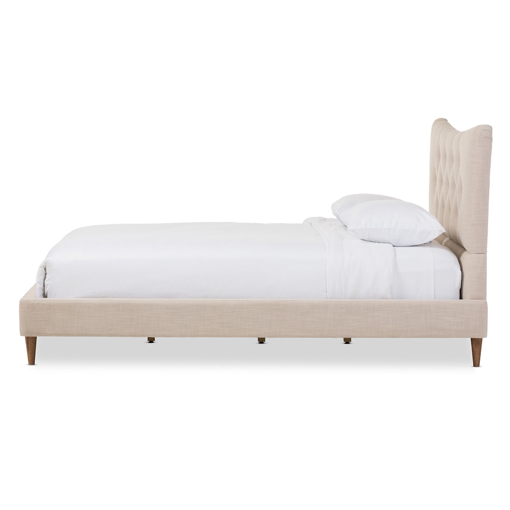 Haley Mid-Century Linen Platform Bed - living-essentials