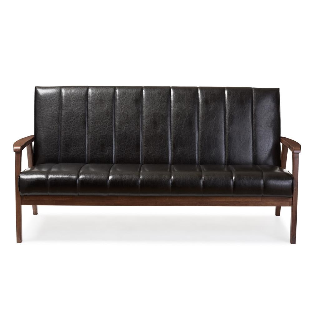 Neale Mid-century Scandinavian Style 3-Seater Wooden Sofa - living-essentials