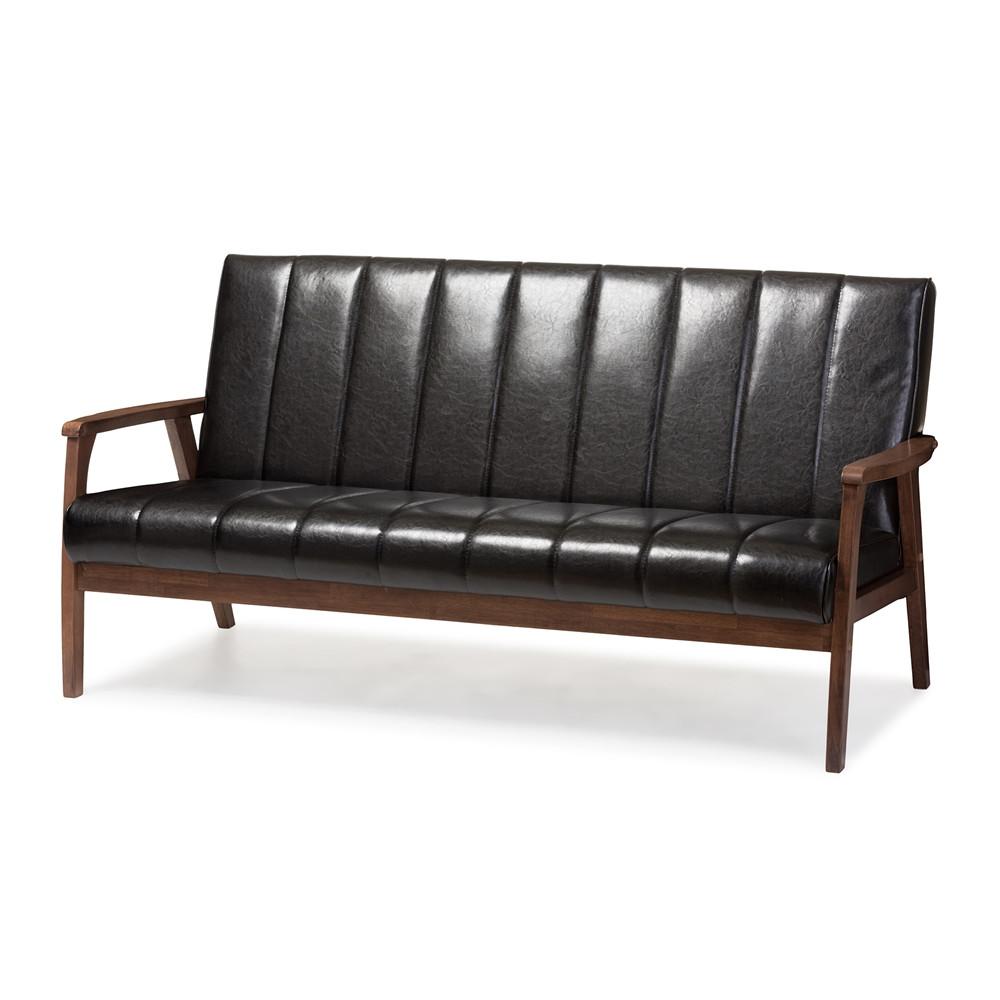 Neale Mid-century Scandinavian Style 3-Seater Wooden Sofa - living-essentials