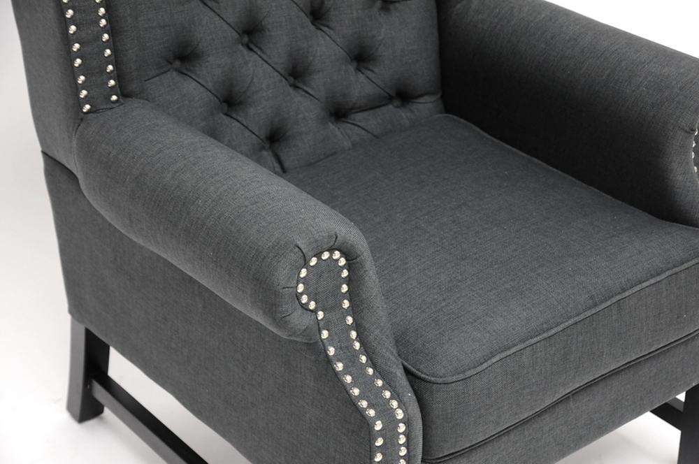 Sarina Gray Linen Club Chair - living-essentials