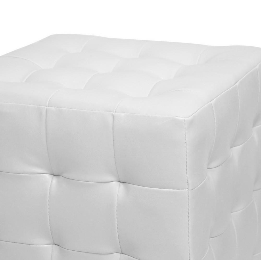 Sorrel White Modern Cube Ottoman (Set of 2) - living-essentials