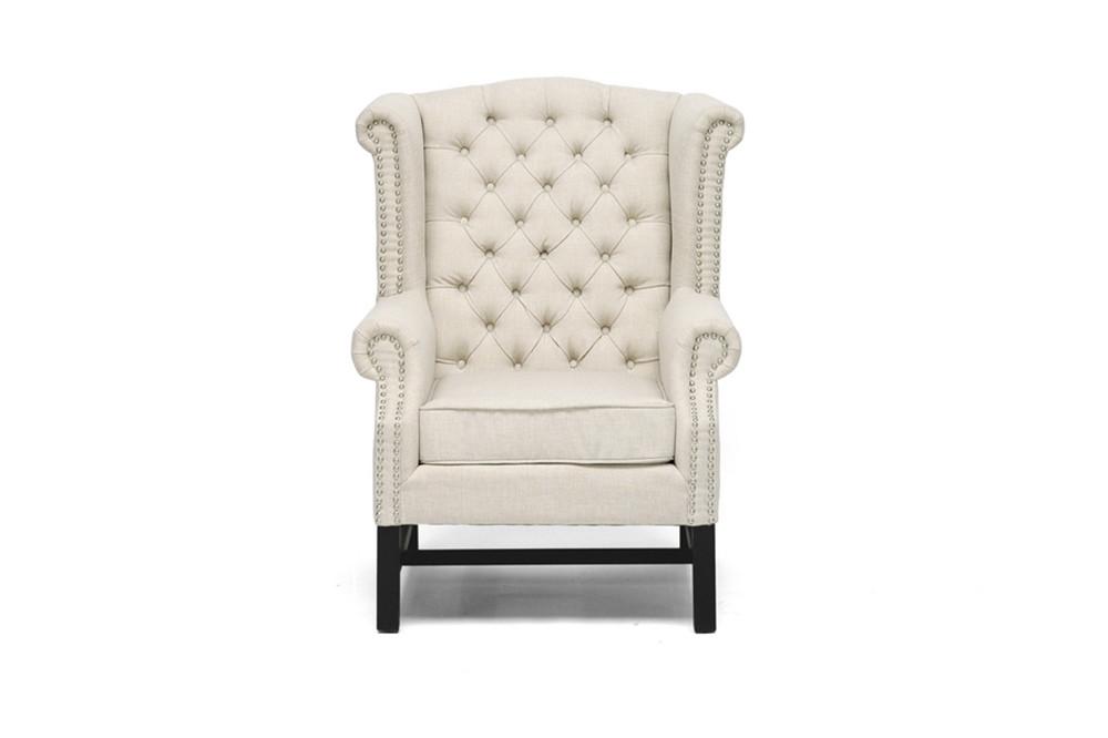 Sofie Beige Linen Club Chair - living-essentials