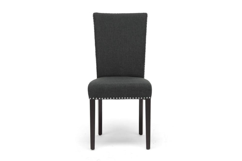 Zoha Dark Gray Linen Modern Dining Chair (Set of 2) - living-essentials