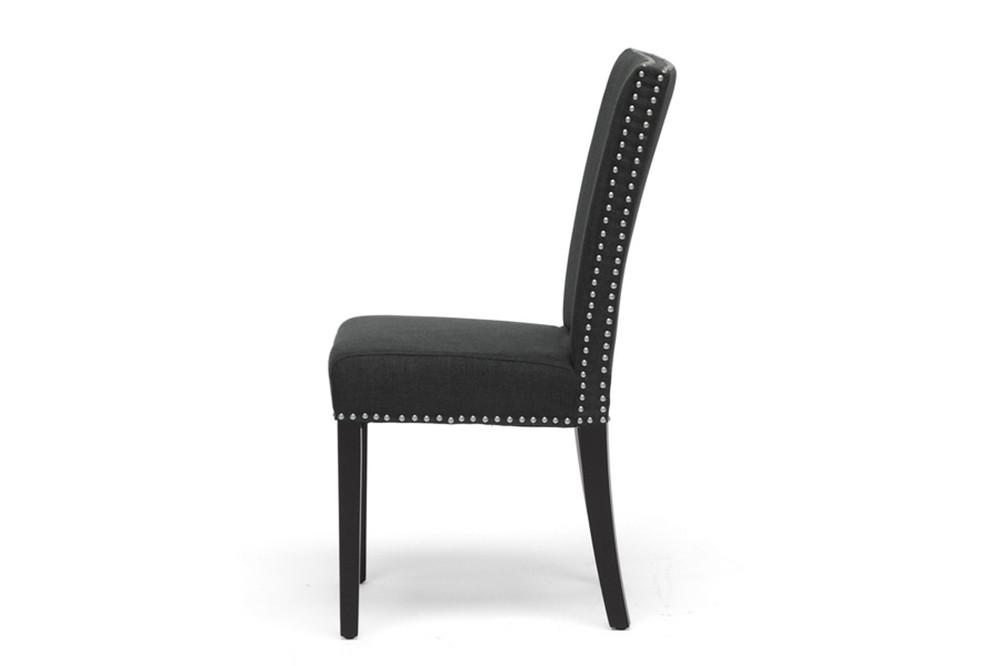 Zoha Dark Gray Linen Modern Dining Chair (Set of 2) - living-essentials