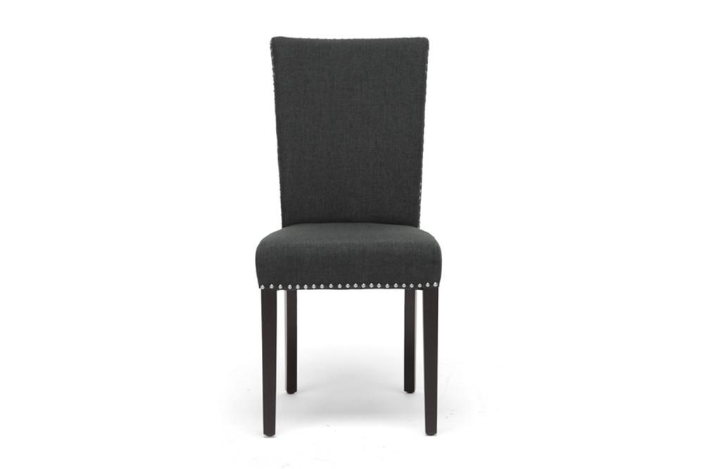 Zoha Dark Gray Linen Modern Dining Chair (Set of 2) - living-essentials