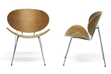 Lemoria Walnut Effect Mid-Century Modern Accent Chair Set of 2
