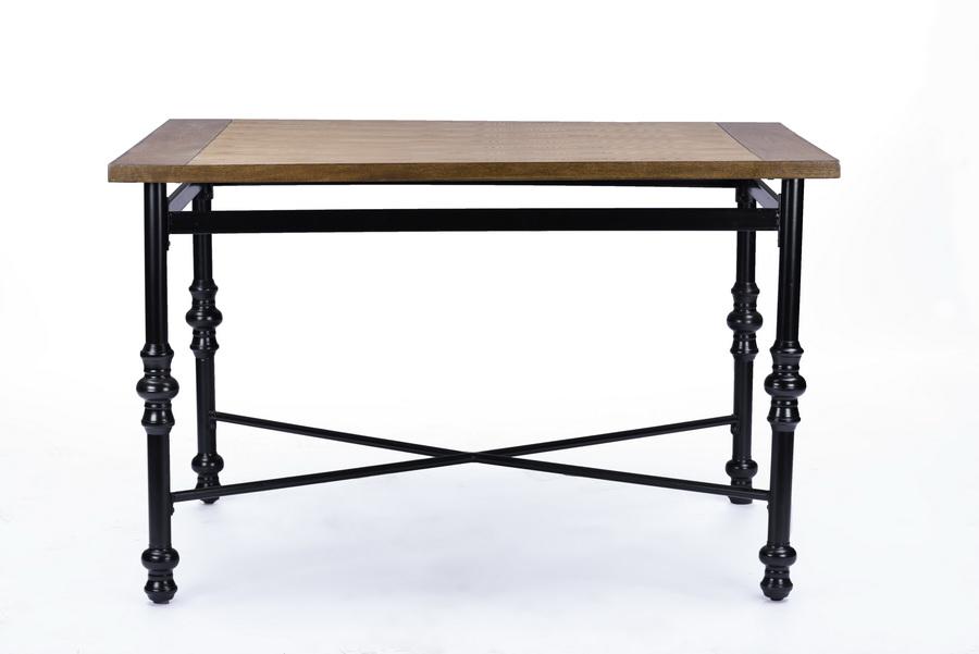 Brandon Light Brown Wood & Metal Dining Table - living-essentials