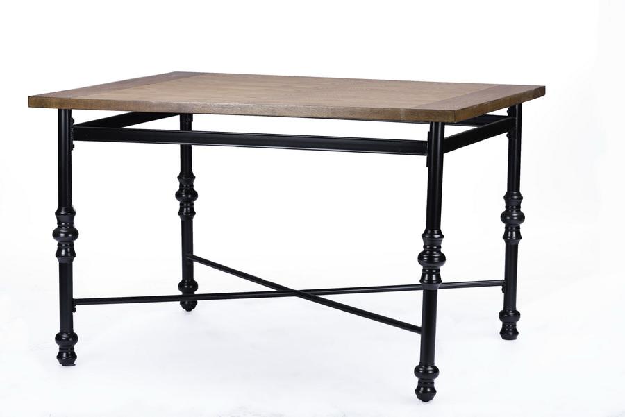 Brandon Light Brown Wood & Metal Dining Table - living-essentials