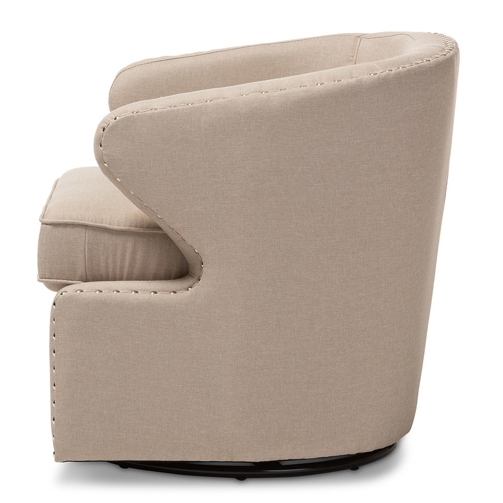 Fiona Mid-Century Modern Fabric Swivel Armchair - living-essentials