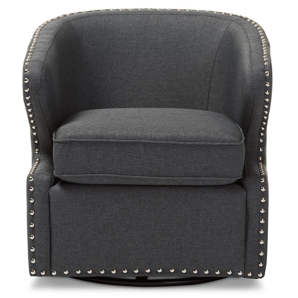 Fiona Mid-Century Modern Fabric Swivel Armchair - living-essentials