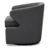 Fiona Mid-Century Modern Fabric Swivel Armchair - living-essentials