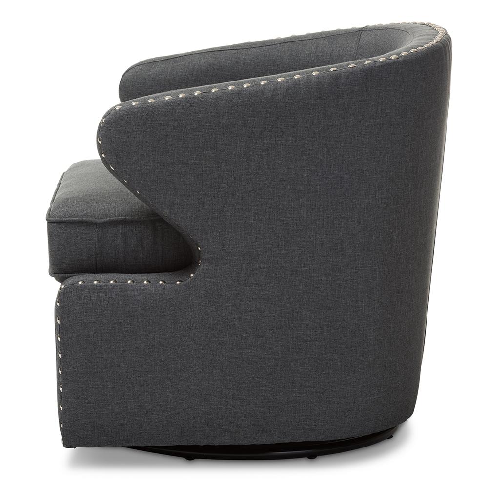 Fiona Mid-Century Modern Fabric Swivel Armchair - living-essentials