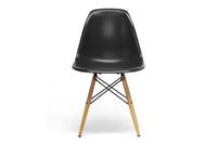 Shasha Black Plastic Mid-Century Modern Shell Chair (Set of 2)