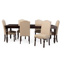 Neive Oak Brown Chic French Vintage Extendable Dining Table Set - living-essentials