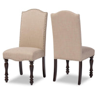 Neive Chic Brown Vintage Oak Dining Chair Set of 2 - living-essentials