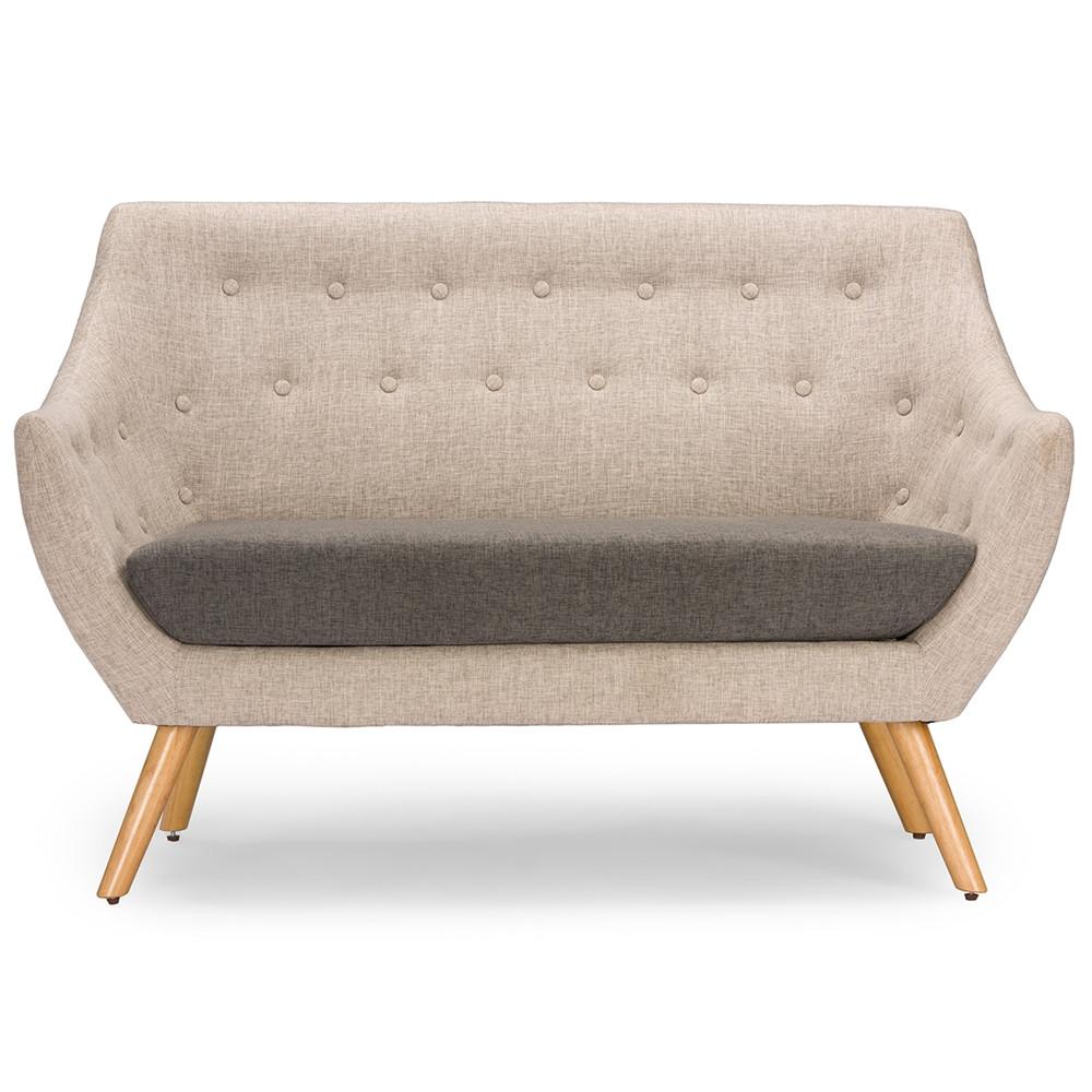 Adair Mid-century Beige Loveseat - living-essentials