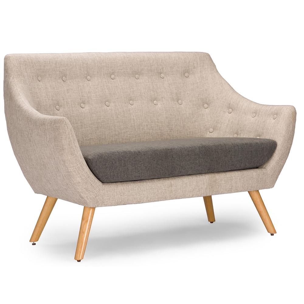 Adair Mid-century Beige Loveseat - living-essentials